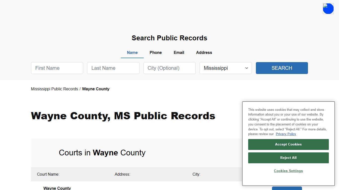 Wayne County, MS Public Court, Arrest and Inmate Records - ThePublicIndex